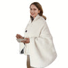 NNETM Heated Faux Rabbit Fur Shawl Blanket