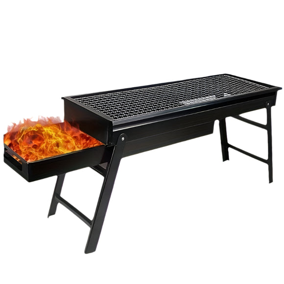 NNETM Portable Folding BBQ Grill with Side Shelf