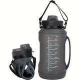 2L Collapsible Silicone Water Bottle with Straw & Time Marker