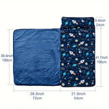 NNETM Rocket Pattern Nap Mat for Kids Travel & Daycare