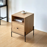 NNETM Wood Bedside Cabinet - Quiet Glide Drawers