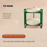 NNETM Portable End Table Cart & Home Storage Rack - Green and White