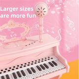 NNETM Pink Electronic Piano for Kids with Microphone