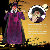 NNETM Animated Hanging Witch with Light-Up Eyes