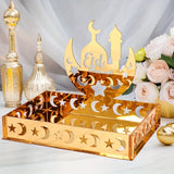NNETM Golden Acrylic Eid Moon Star Dessert Tray