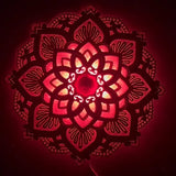 NNETM Lotus Mandala Yoga Room Night Light - LED Multi-Layer Wooden Creative Atmosphere Light