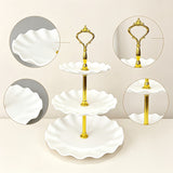 3-Tier White Plastic Cake Stand Detachable Lightweight