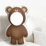 NNETM Custom Bear Face Plush Pillow Personalized Photo Toy