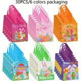 NNETM Easter Gift Bags Rabbit Egg Print Tote (30pcs)