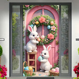 NNETM 2D Easter Door Banner with Rabbits and Eggs