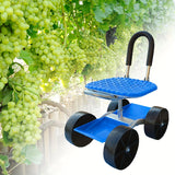 NNETM 4-Wheel Rolling Garden Chair Swivel Seat