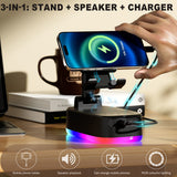 NNETM 6W Wireless Bluetooth Speaker with Phone Holder – RGB Lights & Power Bank