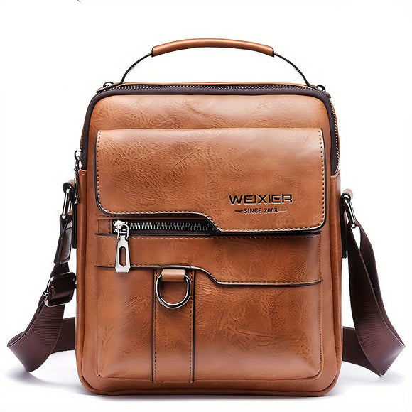 NNETM Men's Genuine Leather Crossbody Vintage Business Bag