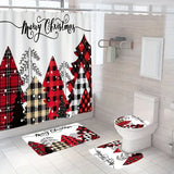 NNETM Jolly Tree-Themed Bathroom Ensemble: 4-Piece Festive Christmas Delight