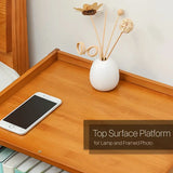 NNETM Bedside Table Rectangular Shape - Tan Color