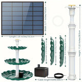 NNETM Solar-Powered 3 Tier Bird Bath Fountain Set