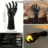 NNETM 3-Pack Devil Hand Candle Holders with LED Tealights - Wall Decor