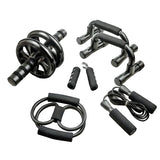 7-Piece Home Gym Fitness Equipment Set – Jump Rope, Hand Grips, Push-Up Bars & Ab Wheel