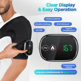 NNETM Black Wireless Heated Shoulder Massager with Adjustable Heating & Vibration