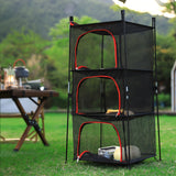 NNETM 3-Tier Camping Storage Net Foldable Hanging Rack