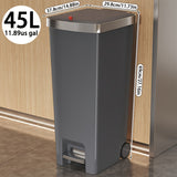 NNETM Foot Pedal Trash Can with Wheels