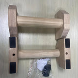 NNETM Wooden Push-Up Support Handles - Non-Slip Pad Included