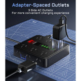 NNETM 18-in-1 Power Strip – 12 Outlets, 6 USB (USB-C), Surge Protector