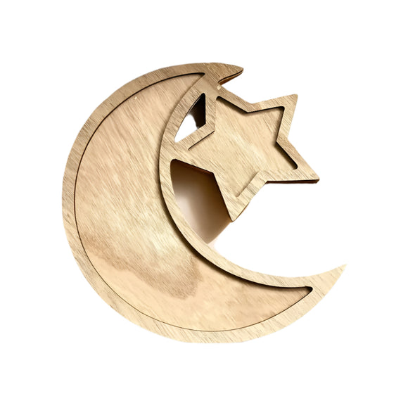 NNETM Wooden Ramadan Tray for Dining Table Decoration
