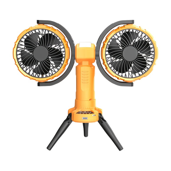 NNETM Dual Head Outdoor Camping Fan with Power Bank