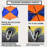NNETM Boat Awning Shade Tent for 2-4 Person Use