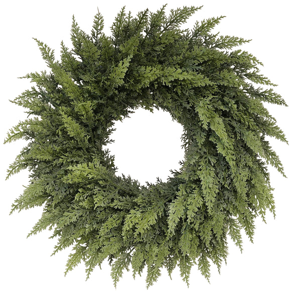 NNETM Real Touch Artificial Cedar Wreath Wall Hanging