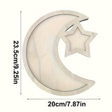 NNETM Wooden Moon and Star Snack Tray Decor