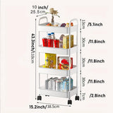 NNETM Narrow Gap Organizer: Slim Storage Cabinet for Kitchen or Bathroom