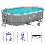 NNEVL Power Steel Swimming Pool Set Oval 488x305x107 cm