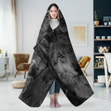 NNETM Wolf Pattern Wearable Hat Blanket Flannel