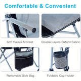 NNETM Folding Chair with Cup Holder and Armrests