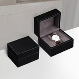 Wooden Single Watch Storage Box – Flip-Top Display Case with Soft Fabric Interior