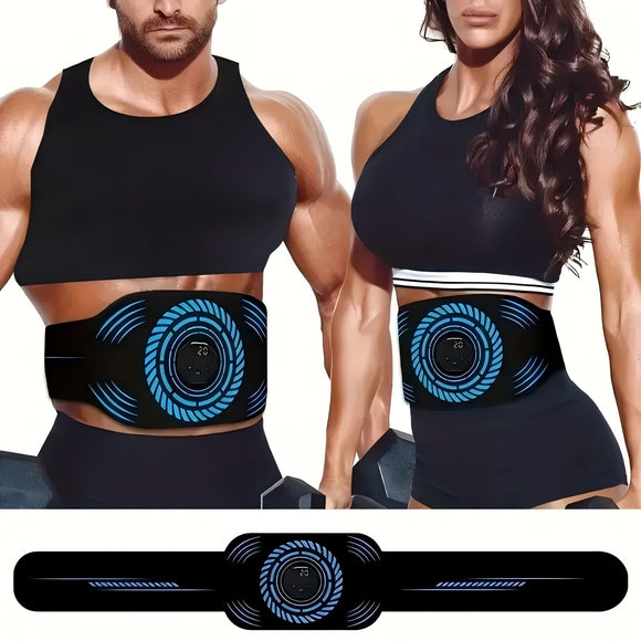 NNETM USB Rechargeable Ab Massage Belt – 6 Modes(Black)
