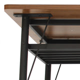 Levede 1x Dining Table +1x Bench Set Steel Home Kitchen Farmhouse Brown-1910113302315405317
