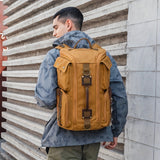 NNETM Vintage Canvas Laptop Backpack Travel & Commute Bag