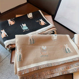 NNETM Cozy Double-Sided Cat Scarf for Winter Style