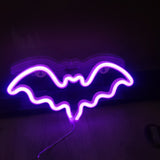 Purple Bat Neon Light USB LED Wall & Table Lamp