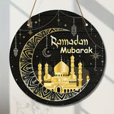 NNETM Ramadan Mubarak Wooden Wreath Sign