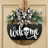 NNETM Halloween Skull Door Hanger Welcome Sign