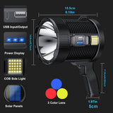NNETM Solar Rechargeable LED Spotlight 800 Lumens 6 Modes