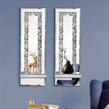 NNETM Wall Mirror Candle Holder Set with Silver Diamonds
