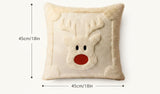 2-Pack 3D Jacquard Christmas Reindeer & Snowman Pillow Covers