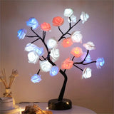 NNETM Festive Glow: Christmas Rose Tree Night Light with Dual Power Options