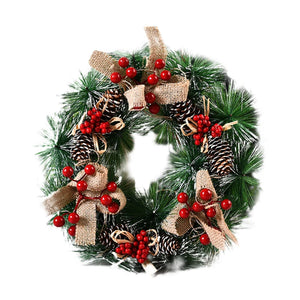 NNEOBA Christmas Wreath with Ribbon Beige Door Decoration
