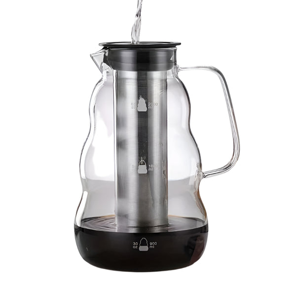 NNETM Glass Coffee Maker with Stainless Filter